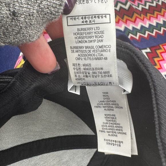 Burberry Horseferry House Embroidered Logo Adjustable Cap Size M - Black/White - Picture 7 of 9